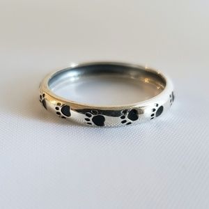 Sterling Silver Paw Print Eternity Band